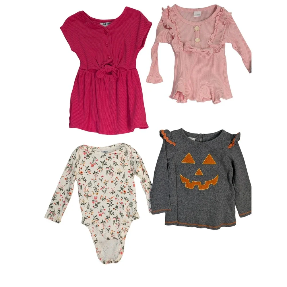 Girl Clothes Lot 12-18 Months 15 piece Dress Romper Leggings